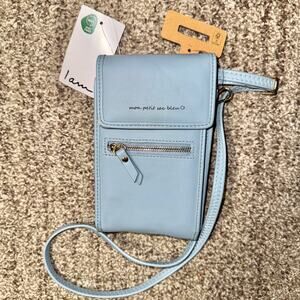 Mon Petit Sac Bleu Crossbody Phone Purse Light Blue NWT
